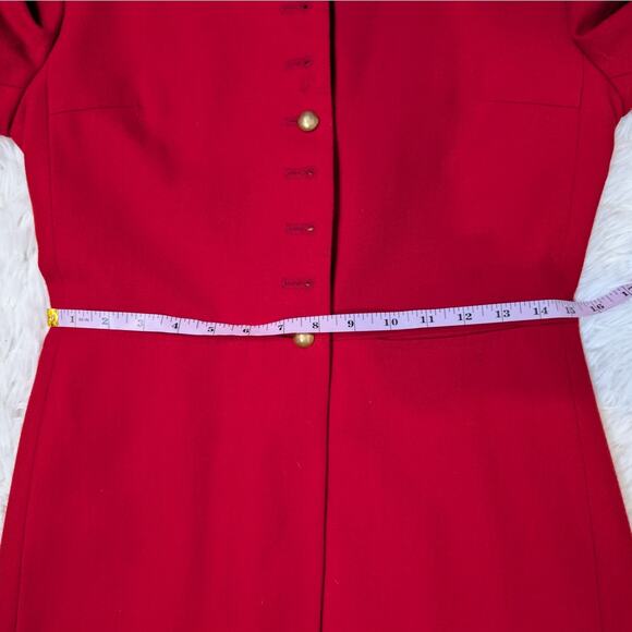 Vintage Harve Bernard by Bernard Holtzman Wool Overcoat Red with Gold Buttons XS - Picture 8 of 16